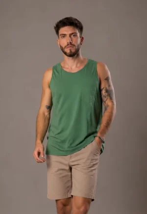 Regata em Cotton Egípcio com bolso